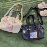 Girl Uniform Bag Japanese PU Commuter Messenger Bags