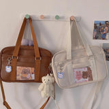 Girl Uniform Bag Japanese PU Commuter Messenger Bags