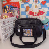 Girl Uniform Bag Japanese PU Commuter Messenger Bags