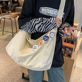 Canvas Teenager Shoulder Bag Women's Messenger Large Ladies Casual Travel Handba