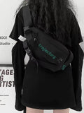Foufurieux Waist Pack Letter Printed Chestbag Texture One Shoulder Crossb