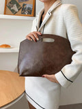 Women Laptop PU Leather Brief Handbags Office Ladies Clutch Bags