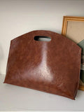 Women Laptop PU Leather Brief Handbags Office Ladies Clutch Bags