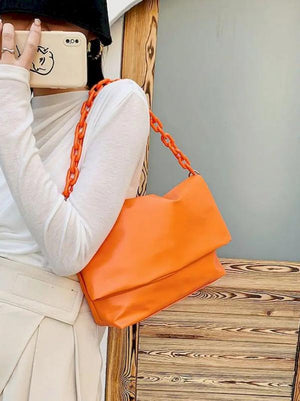 Foufurieux Women Crossbody Bag Chains Small Shoulder Bags Soft PU Leather Clutch