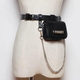 Crocodile Pattern Leather Triangle Bag Waist Pack Purse