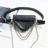 Crocodile Pattern Leather Triangle Bag Waist Pack Purse