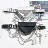 Crocodile Pattern Leather Triangle Bag Waist Pack Purse