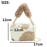 Soft Velvet Chain Plush Women Handbags Messenger Bag Waist Pack
