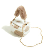 Soft Velvet Chain Plush Women Handbags Messenger Bag Waist Pack