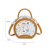 Small Round Handbags Canvas Shoulder Bag