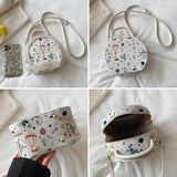 Small Round Handbags Canvas Shoulder Bag