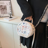 Small Round Handbags Canvas Shoulder Bag