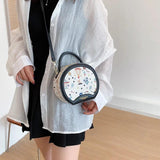 Small Round Handbags Canvas Shoulder Bag