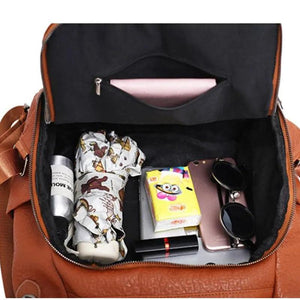 Large Capacity Casual Shoulder Bag Women Leather Handbags Backpack