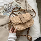 Plush Shoulder Bag Winter Handbag