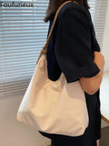 Retro Canvas Tote Bag Women Zipper Handbag Large Capacity