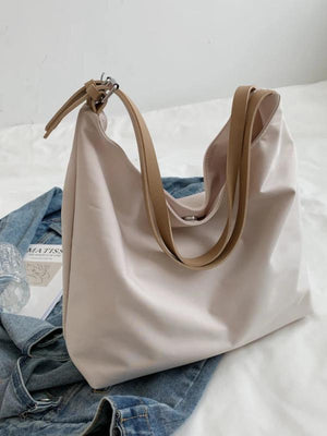 Retro Canvas Tote Bag Women Zipper Handbag Large Capacity