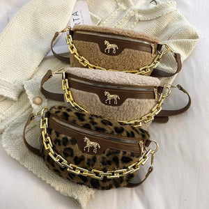 Women Fanny Packs Chest Bag Chain Handbag Shoulder Bag