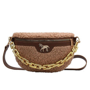 Women Fanny Packs Chest Bag Chain Handbag Shoulder Bag