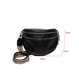 PU Leather Waist Bag Half Moon Crossbody Chest Bag