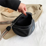 PU Leather Waist Bag Half Moon Crossbody Chest Bag
