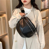 PU Leather Waist Bag Half Moon Crossbody Chest Bag