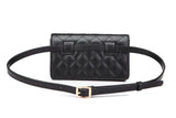 Women Waist Bags Classic Lattice Belt Bag High PU Leather Fanny Pack