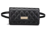 Women Waist Bags Classic Lattice Belt Bag High PU Leather Fanny Pack
