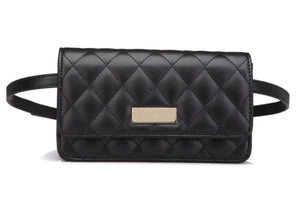 Women Waist Bags Classic Lattice Belt Bag High PU Leather Fanny Pack