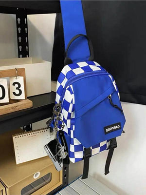 Plaid Ins Sports Student Shoulder Casual Messenger Bag