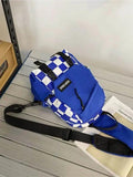 Plaid Ins Sports Student Shoulder Casual Messenger Bag