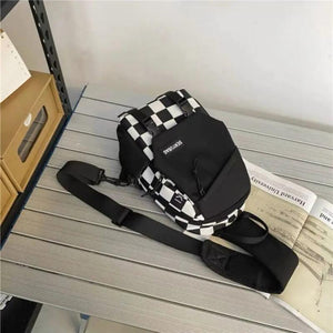 Plaid Ins Sports Student Shoulder Casual Messenger Bag