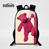 Toy Bear Print School Bags For Teenagers Large Backpack