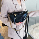 Women Chain Waist Bags Retro Style Female Handbag Travel Phone Bag PU Leather