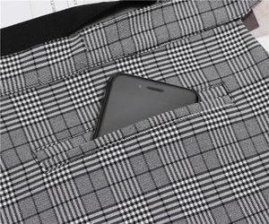 Plaid Fabric Bow Waist Bag Packs with Self-tie Waist Belt