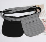 Plaid Fabric Bow Waist Bag Packs with Self-tie Waist Belt