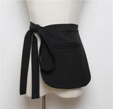 Plaid Fabric Bow Waist Bag Packs with Self-tie Waist Belt