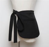 Plaid Fabric Bow Waist Bag Packs with Self-tie Waist Belt