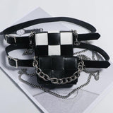 PU Leather Waist Pack for Women with Chain Shoulder Bag