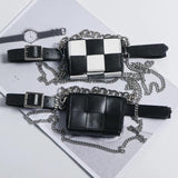 PU Leather Waist Pack for Women with Chain Shoulder Bag