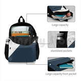 Geometric Minimalist Outdoor Hiking Backpack Navy Grey