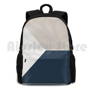 Geometric Minimalist Outdoor Hiking Backpack Navy Grey