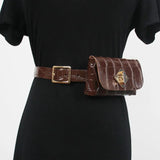 Mini Vintage Crocodile Grain Waist Pack with Coin Bag Fanny Bag