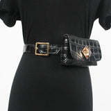 Mini Vintage Crocodile Grain Waist Pack with Coin Bag Fanny Bag