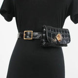 Mini Vintage Crocodile Grain Waist Pack with Coin Bag Fanny Bag