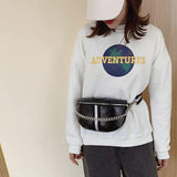 Thick Chain Lady Waist Bag Leather Chest Bags Shoulder Messenger Handbag