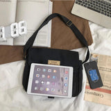 Canvas Shoulder Bags for Teenage Girls Harajuku Messenger Bag