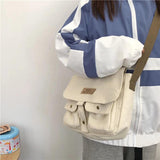 Canvas Shoulder Bags for Teenage Girls Harajuku Messenger Bag