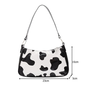Cow Pattern Retro Handbags for Women, Shoulder Messenger Bag