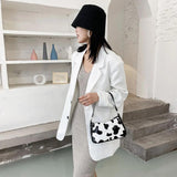 Cow Pattern Retro Handbags for Women, Shoulder Messenger Bag